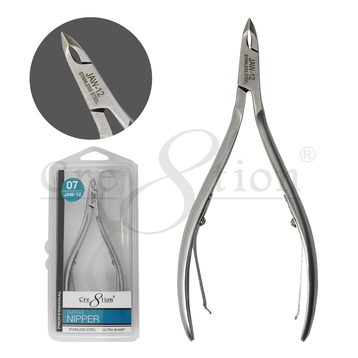 Cre8tion Stainless Steel Cuticle Nippers 07 - jaw #12 shown