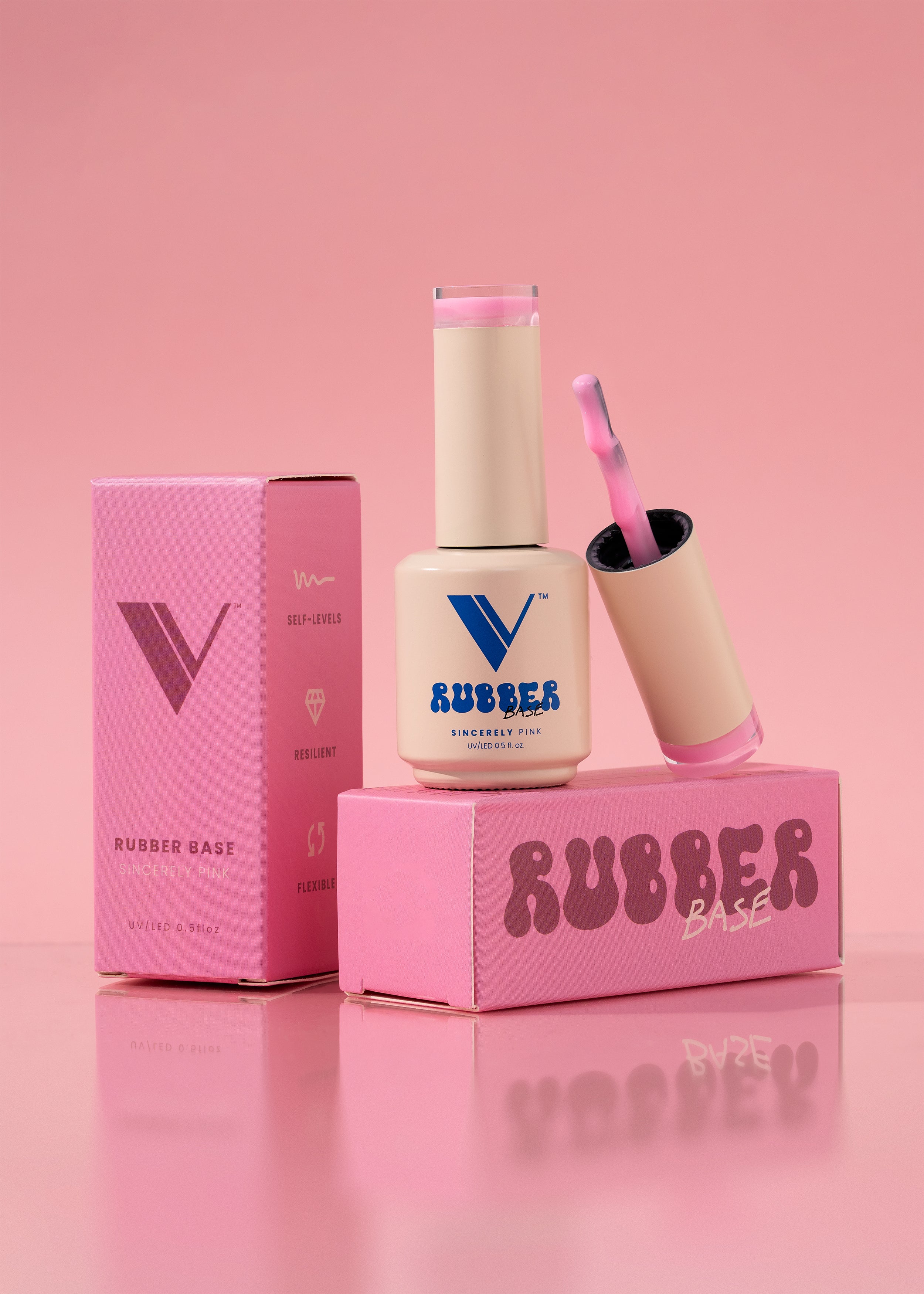 V Beauty Pure Rubber Base Gel - 24 Colors - #8 - Sincerely Pink