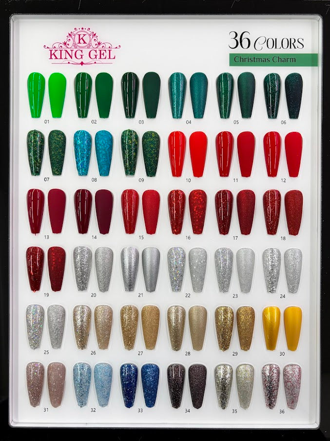 36 Gel Colors Christmas Charm Collection - KingGel Brand