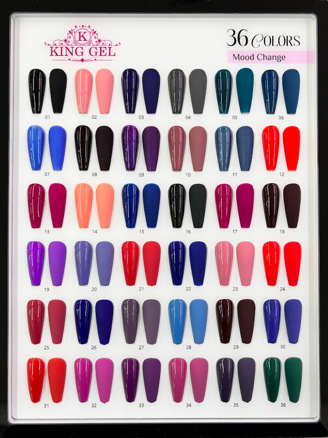 36 Gel Colors Mood Change Collection - KingGel Brand