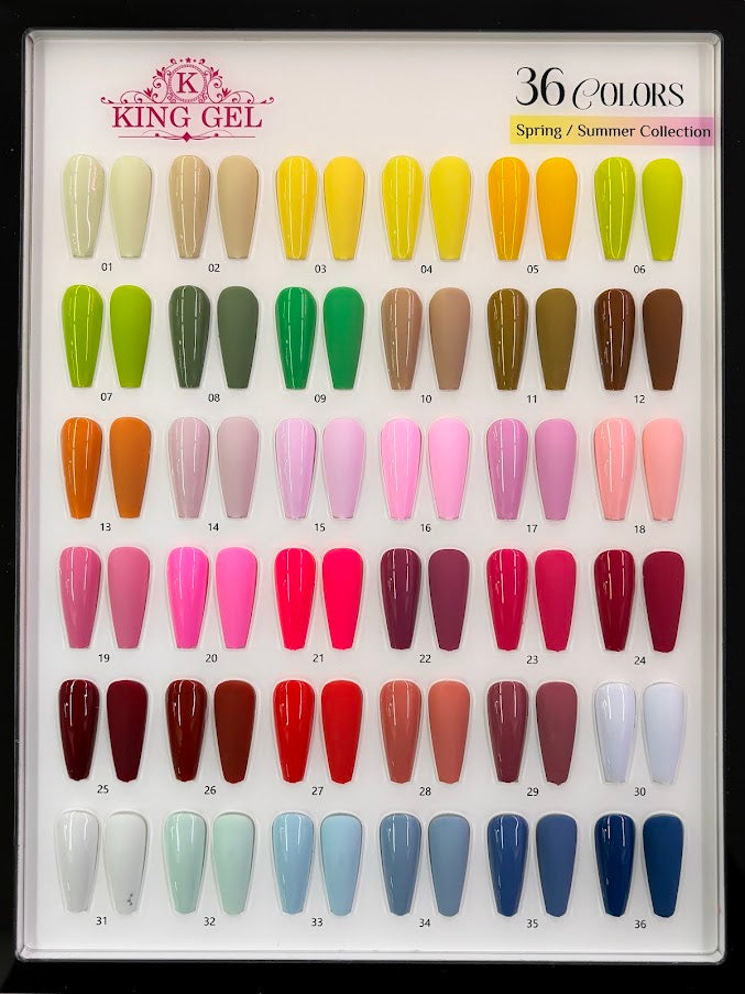 36 Gel Colors Spring Summer Collection - KingGel Brand