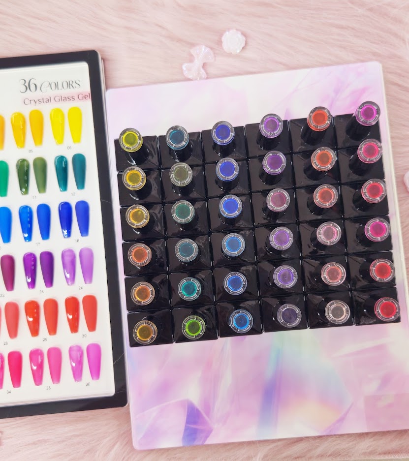 36 Colors Crystal Glass Gel Collection - KingGel Brand