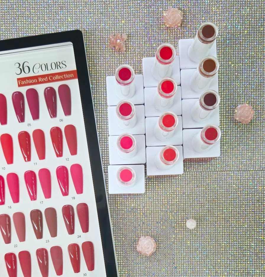 36 Colors Fashion Red Gel Collection - KingGel Brand