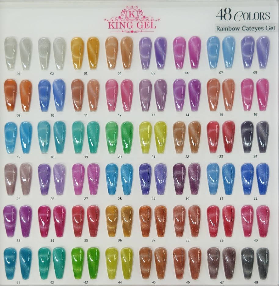 48 colors Rainbow Cateyes Collection - KingGel