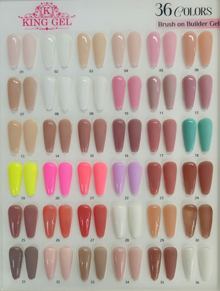 36 Colors Brush on Builder gel Collection - KingGel Brand