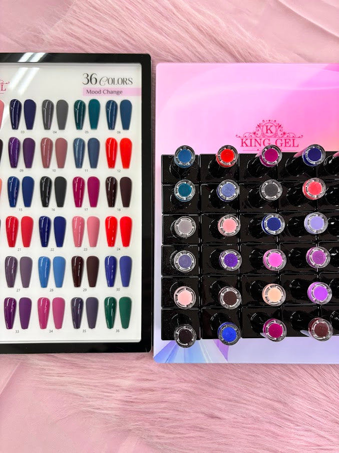 36 Gel Colors Mood Change Collection - KingGel Brand
