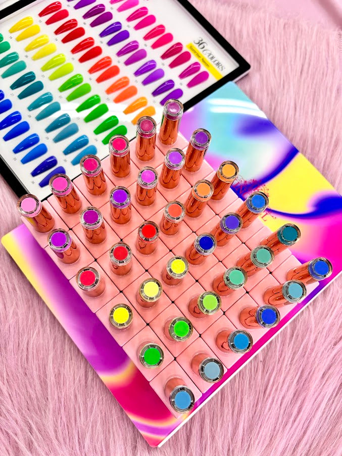 36 Gel Colors Sunrise Neon Collection - KingGel Brand