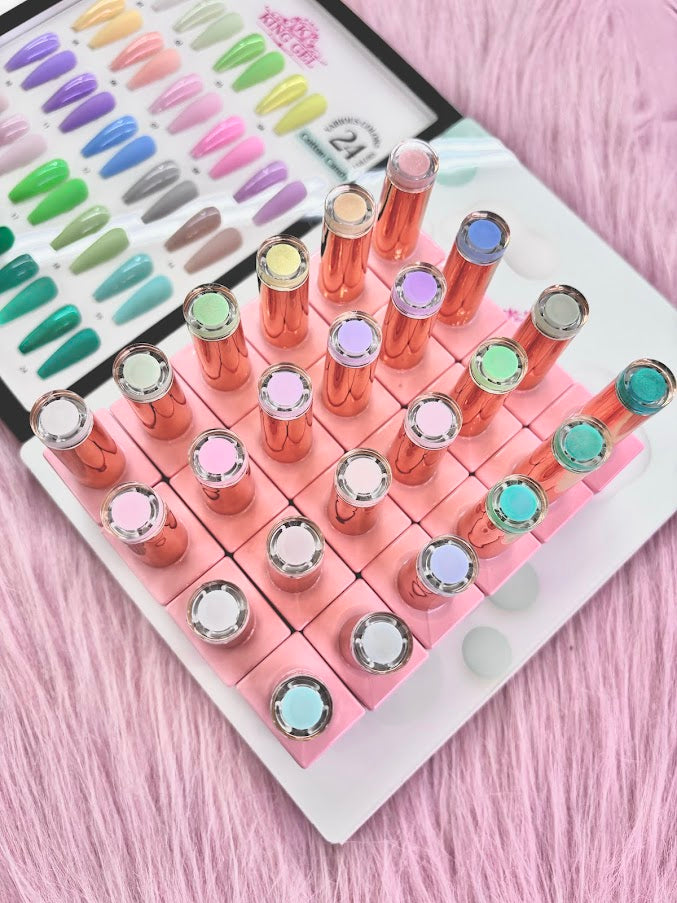 24 Gel Colors Cotton Candy Collection - KingGel