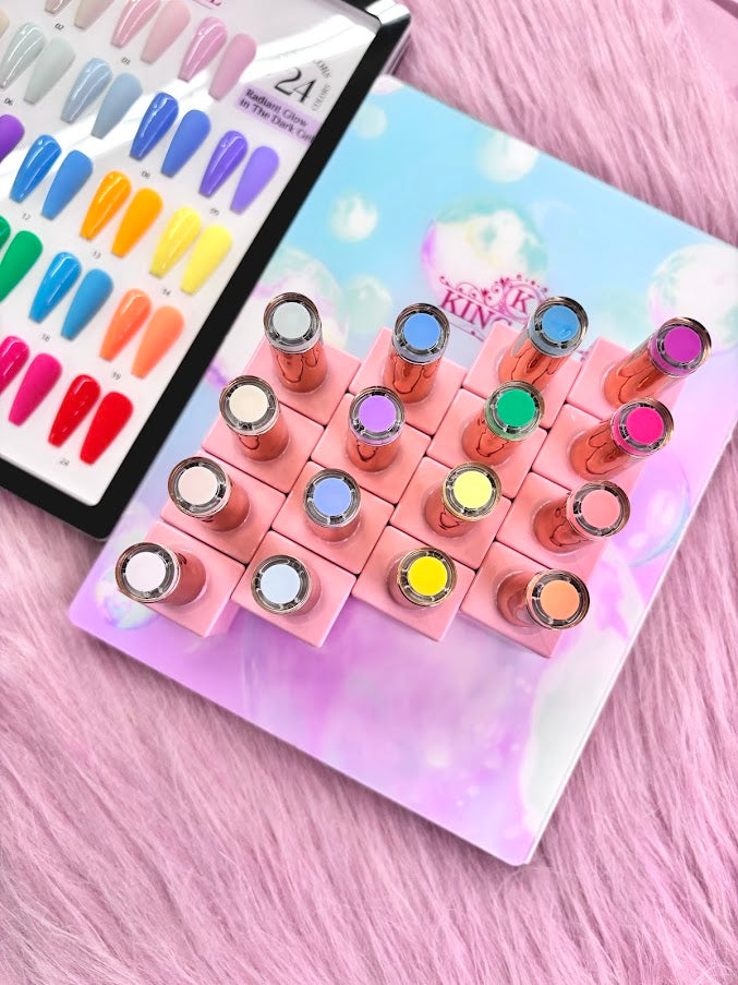 24 Gel Colors Radiant Glow in the Dark Gel Collection - KingGel