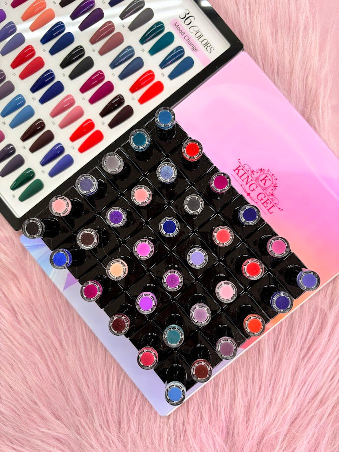 36 Gel Colors Mood Change Collection - KingGel Brand