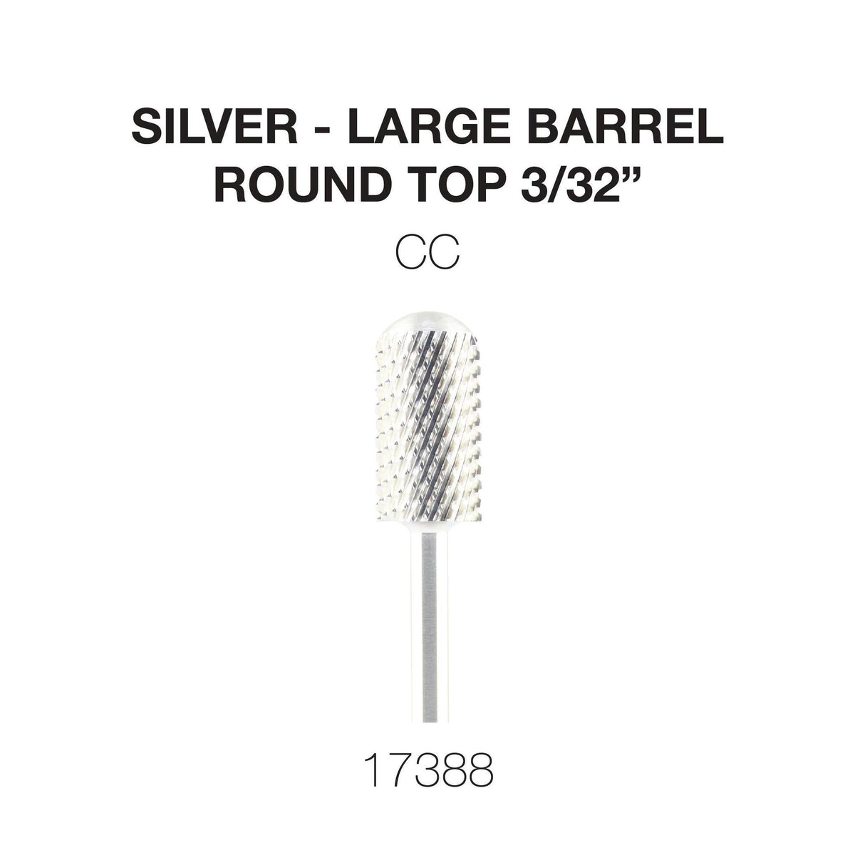 Cre8tion Carbide Large Barrel Round Top Bit - Silver, CC