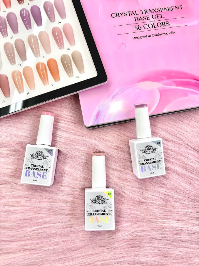 36 Gel Colors Crystal Transparent Base Gel Collection - KingGel Brand