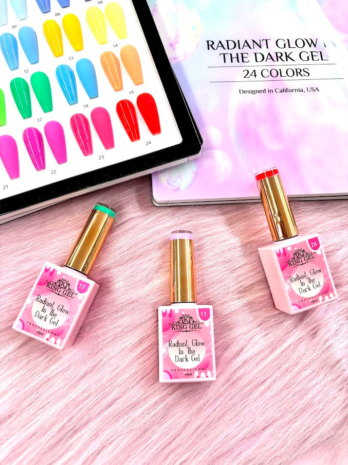 24 Gel Colors Radiant Glow in the Dark Gel Collection - KingGel