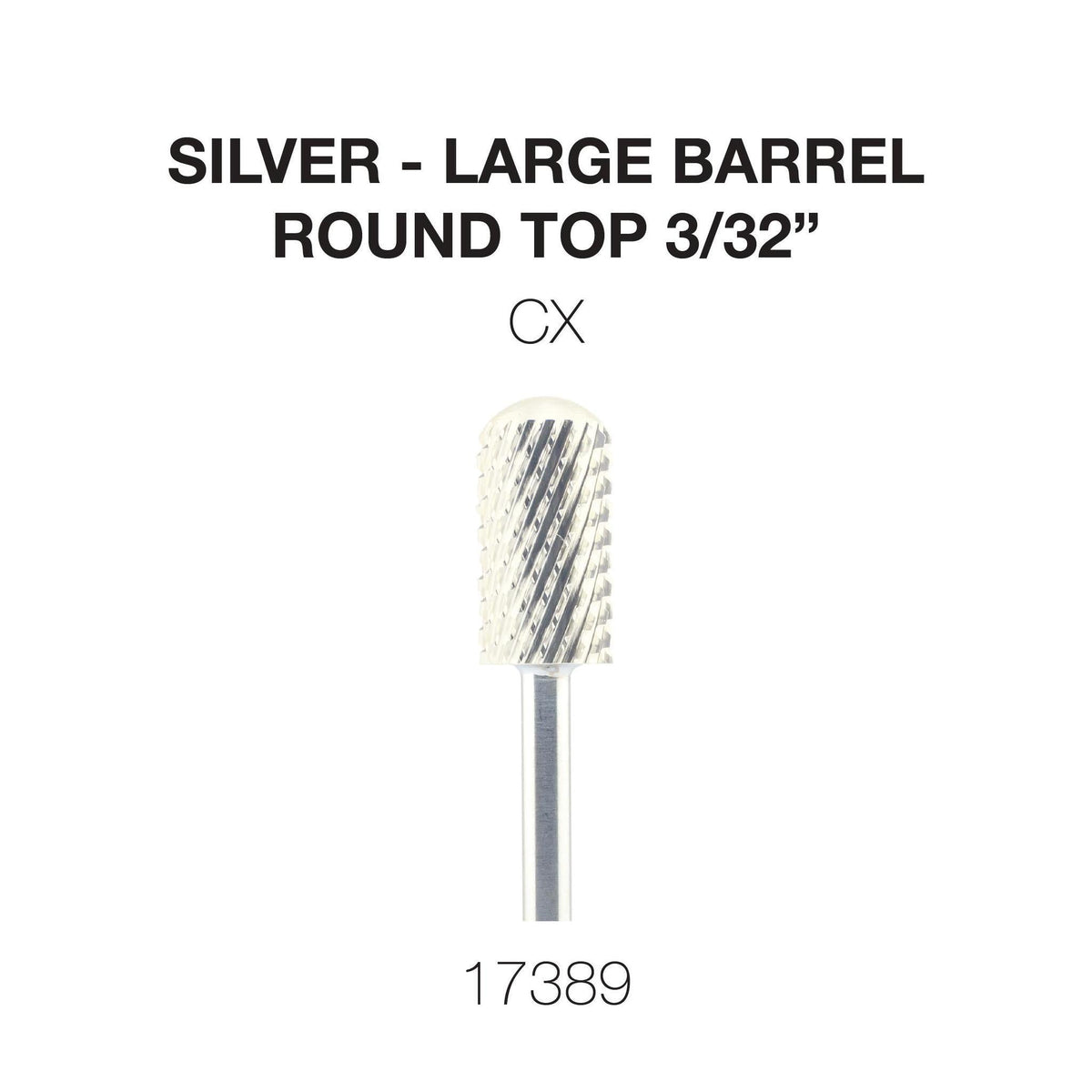 Cre8tion Carbide Large Barrel Round Top Bit - Silver, CX