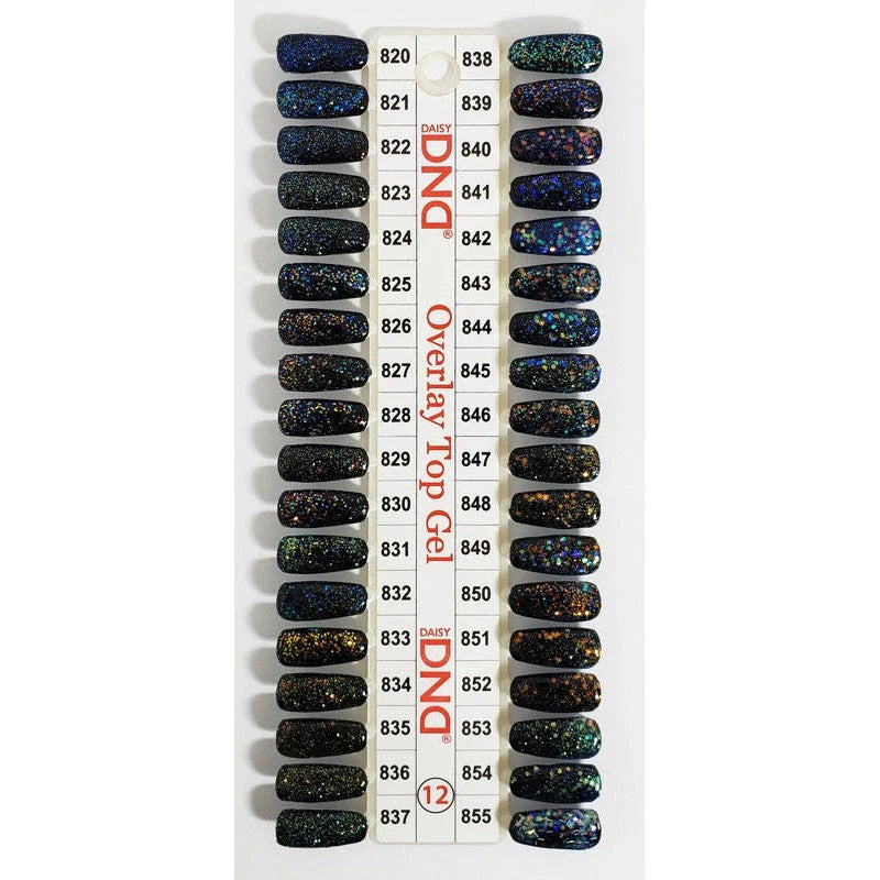 DND Sample Tips, Overlay Top Gel Collection, #12 (From 820 To 855) DND Sample Tips, Overlay Top Gel Collection, #12 (From 820 To 855)