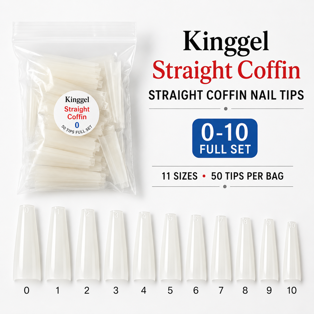 Acrylic Nail Tip Straight Coffin