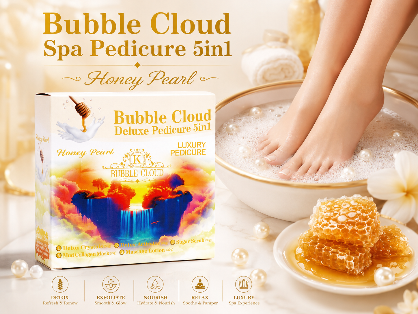 Bubble Cloud 5in1 Deluxe Pedicure Spa - 1 case (50pc)