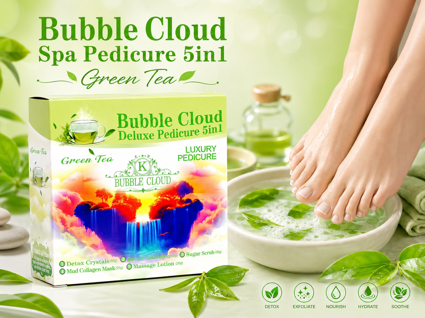 Bubble Cloud 5in1 Deluxe Pedicure Spa - 1 case (50pc)