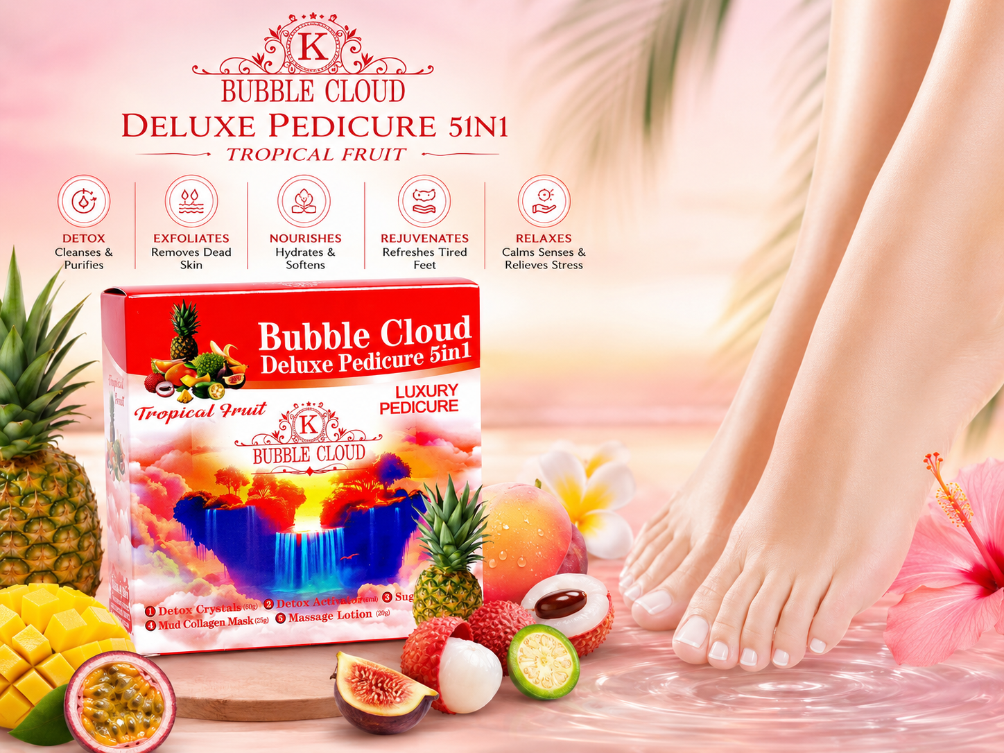 Bubble Cloud 5in1 Deluxe Pedicure Spa - 1 case (50pc)
