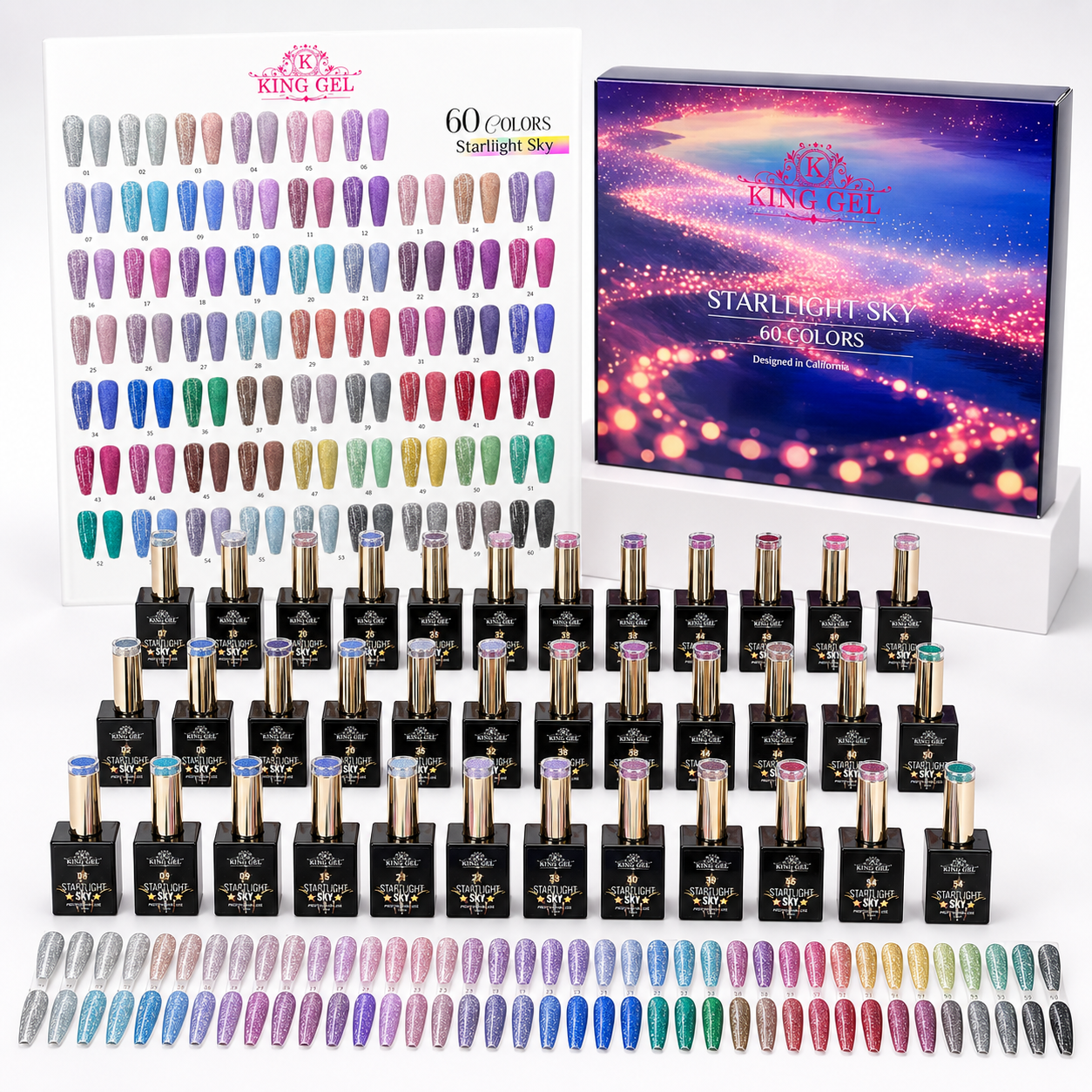 60 Gel Colors Starlight Sky gel Collection - KingGel Brand