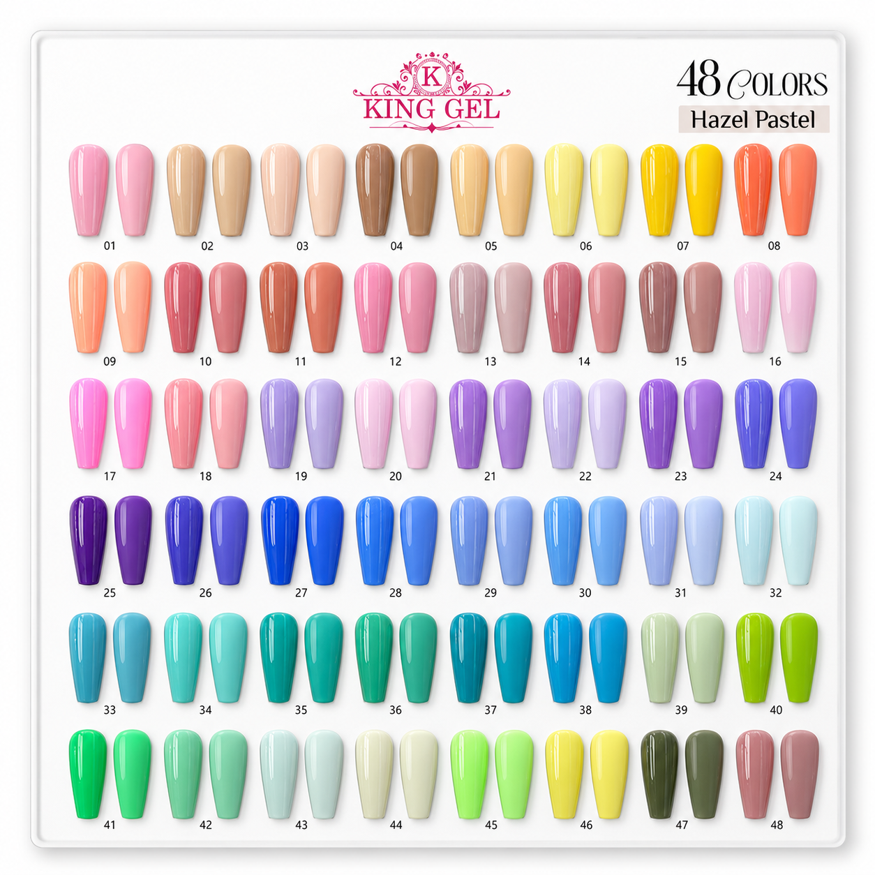 48 Gel Colors Hazel Pastel Collection - KingGel