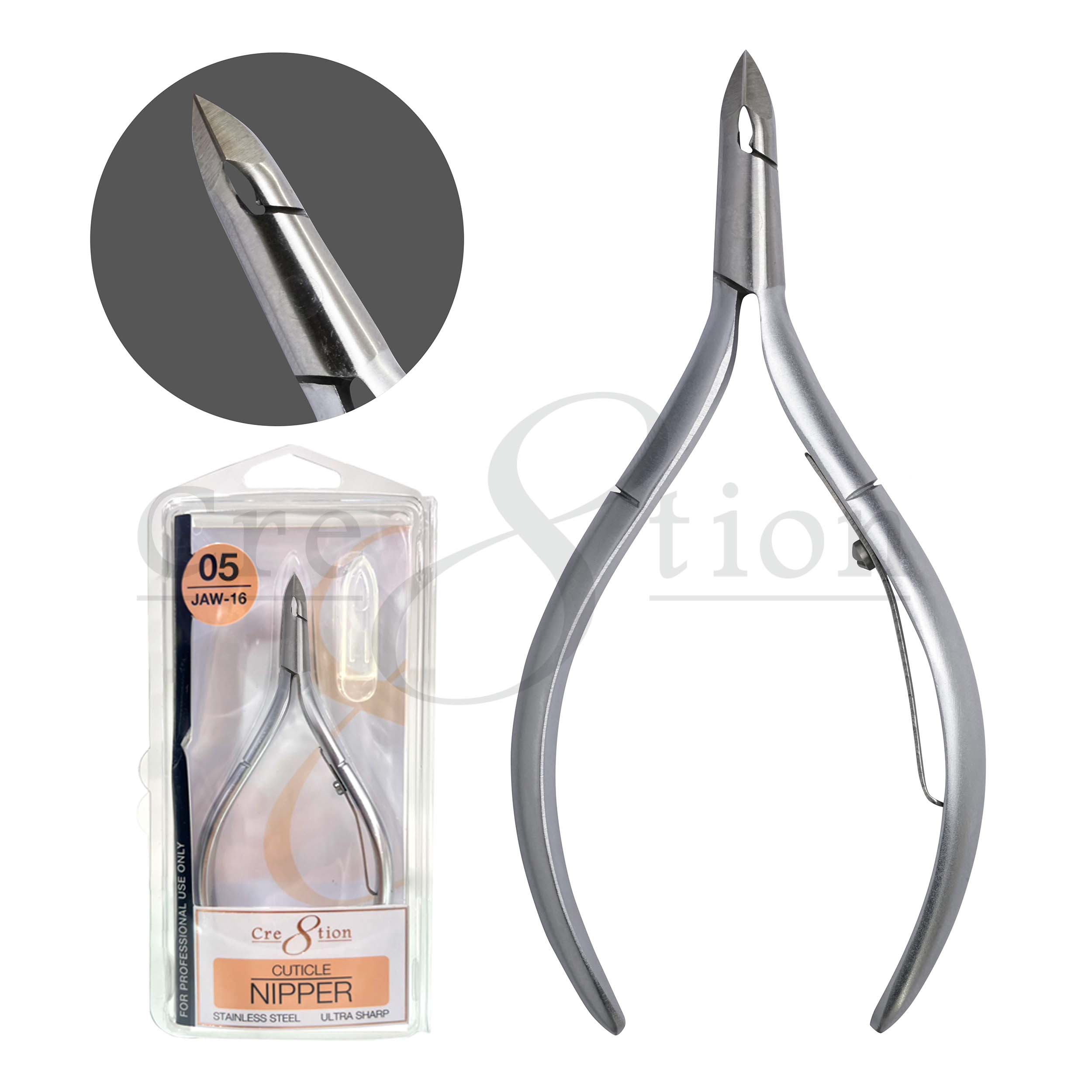 Cre8tion Stainless Steel Cuticle Nippers 05 - jaw #16 shown