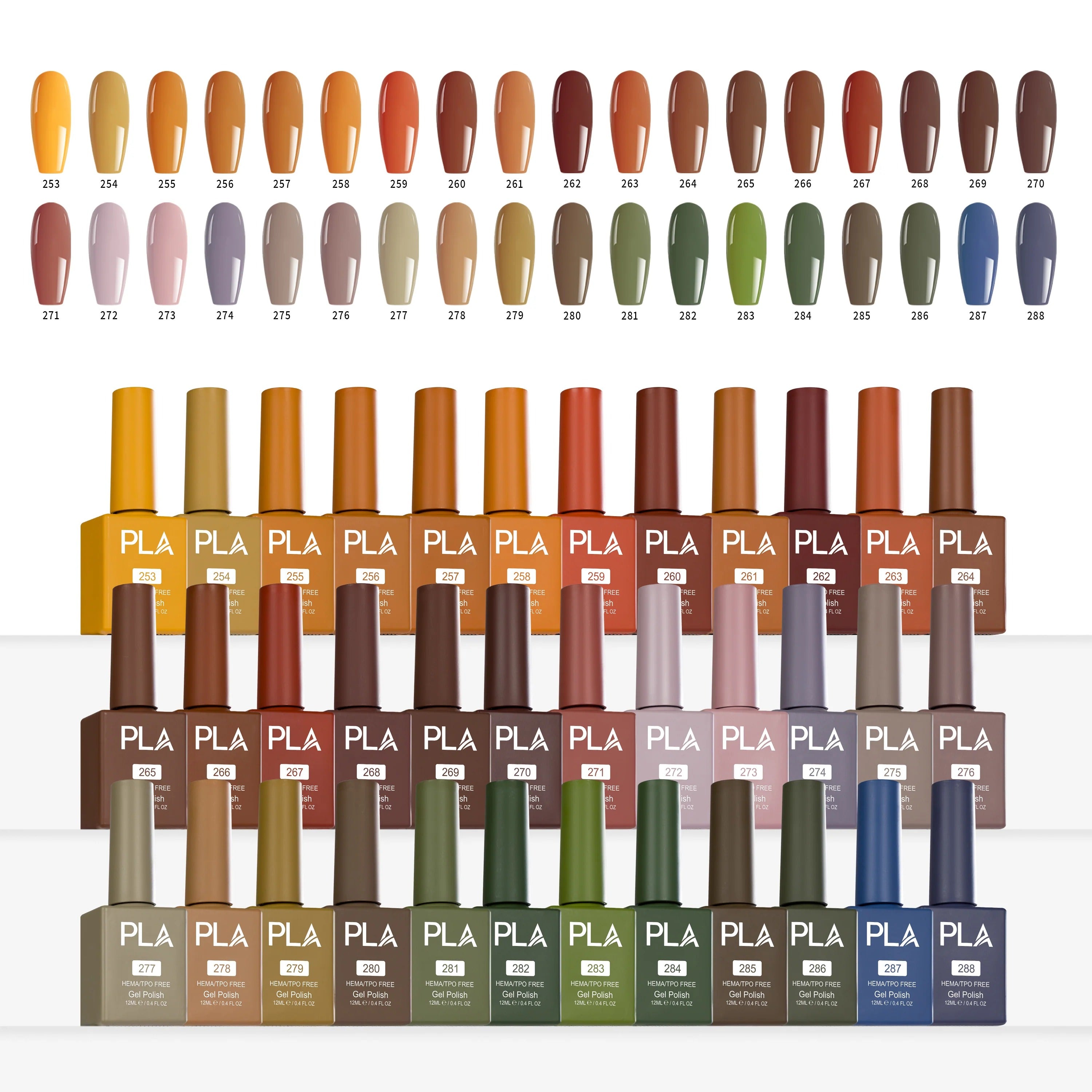 PLA Fall - 36 gel colors with color chart