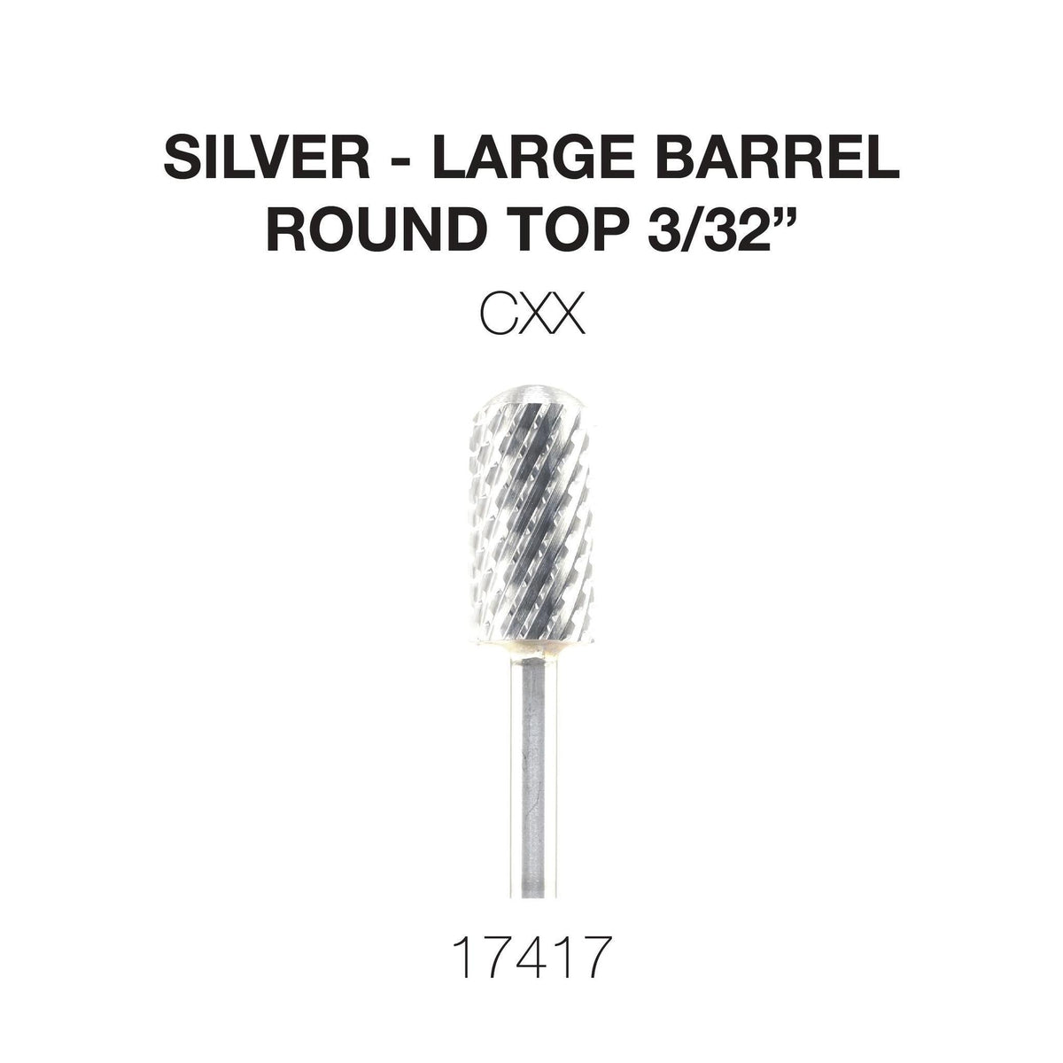 Cre8tion Carbide Large Barrel Round Top Bit - Silver, CXX