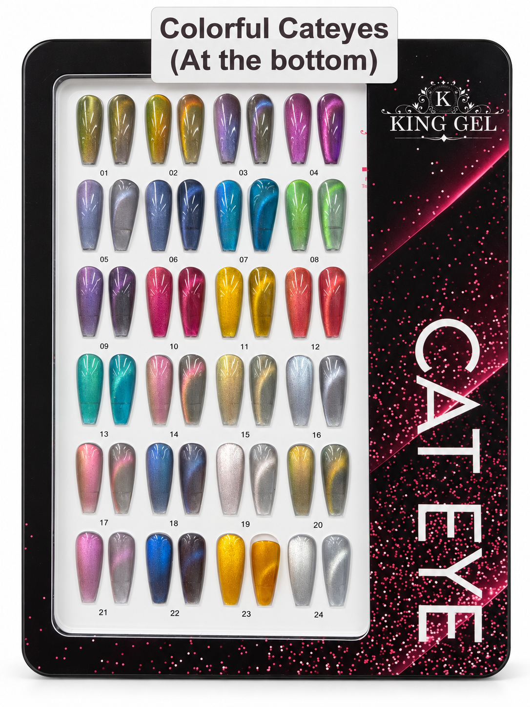 KingGel Colorful Crystal 24-color chart