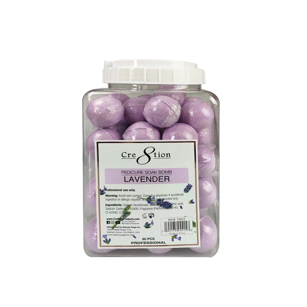 Cre8tion Pedicure Soak Bomb - Lavender, 60 pieces