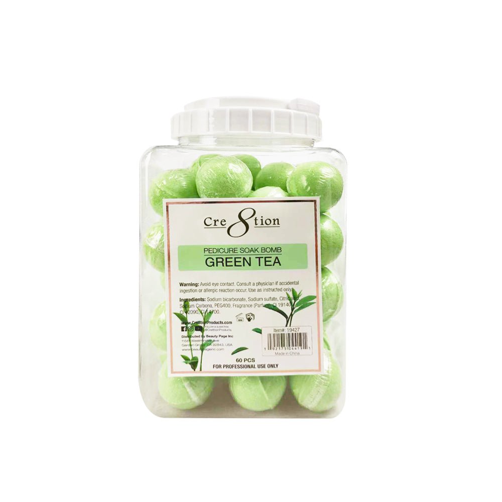 Cre8tion Pedicure Soak Bomb - Green Tea, 60 pieces