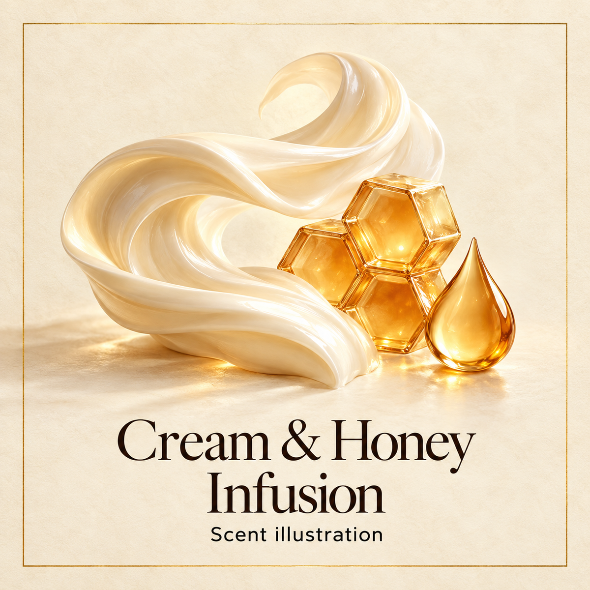 Cream & Honey Infusion scent illustration; illustrative scent selection artwork, not a product or packaging photo.