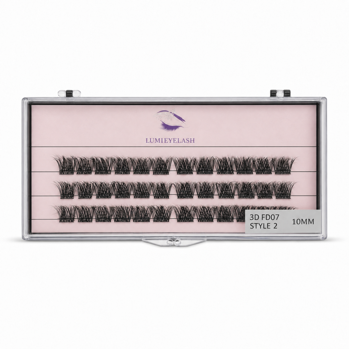 Lumi Eyelashes - 3D FD07 (Style 2) - 10mm - horizontal logo-top product photo