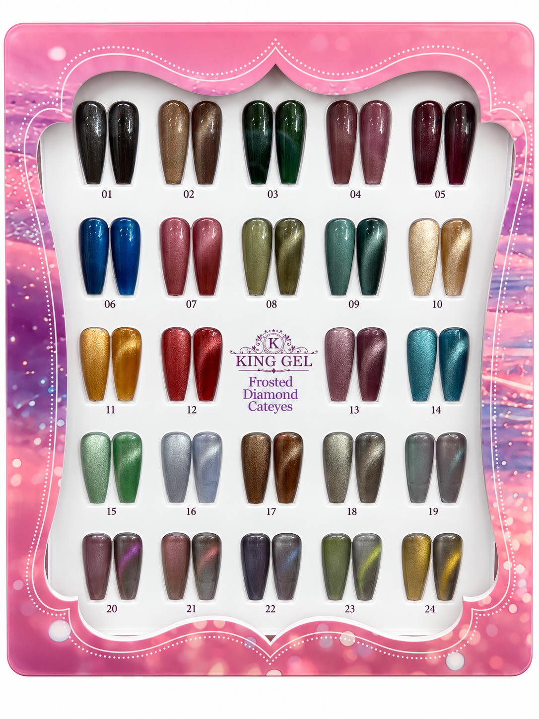 KingGel Frosted Diamond Cateyes color chart