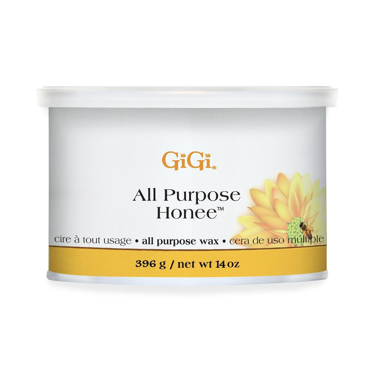 GiGi All Purpose Honee wax, one 396 g / 14 oz can with sunflower label