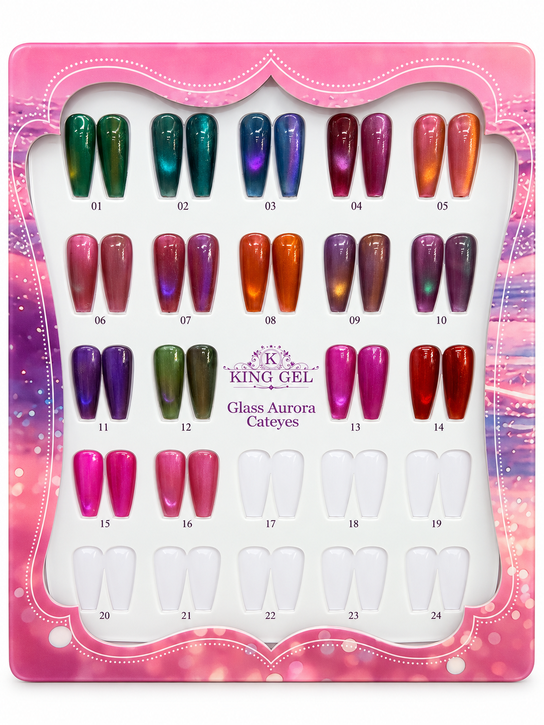KingGel Glass Aurora Cateyes color chart