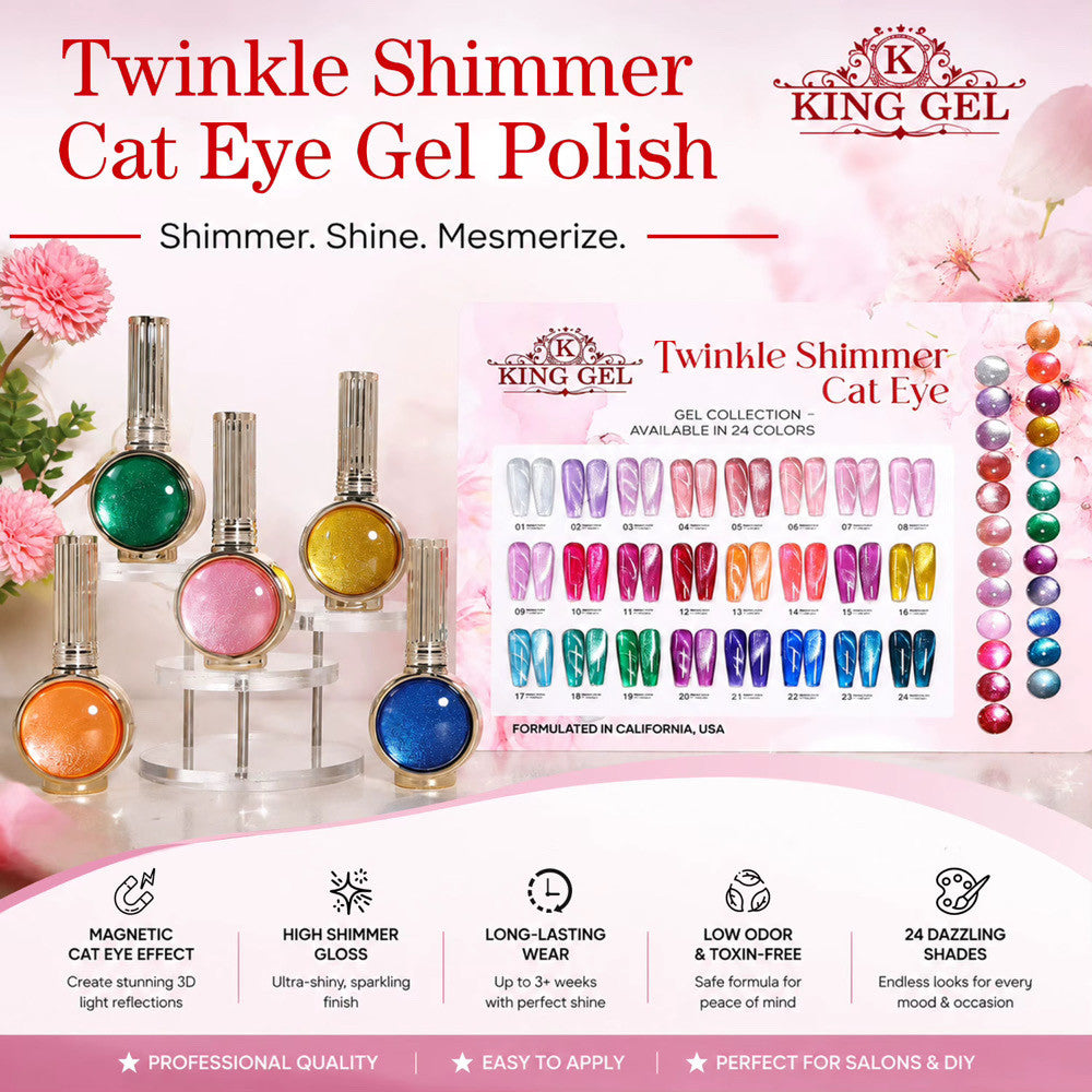 KingGel Twinkle Shimmer Cat Eye color chart