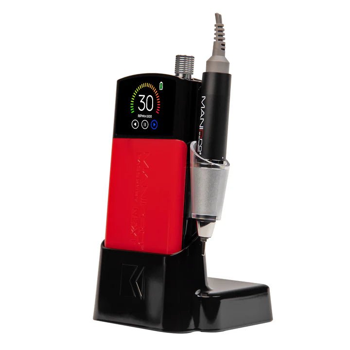 KUPA MANIPro Passport NEXT, Black with Red Jacket, KP-65 handpiece and charging dock