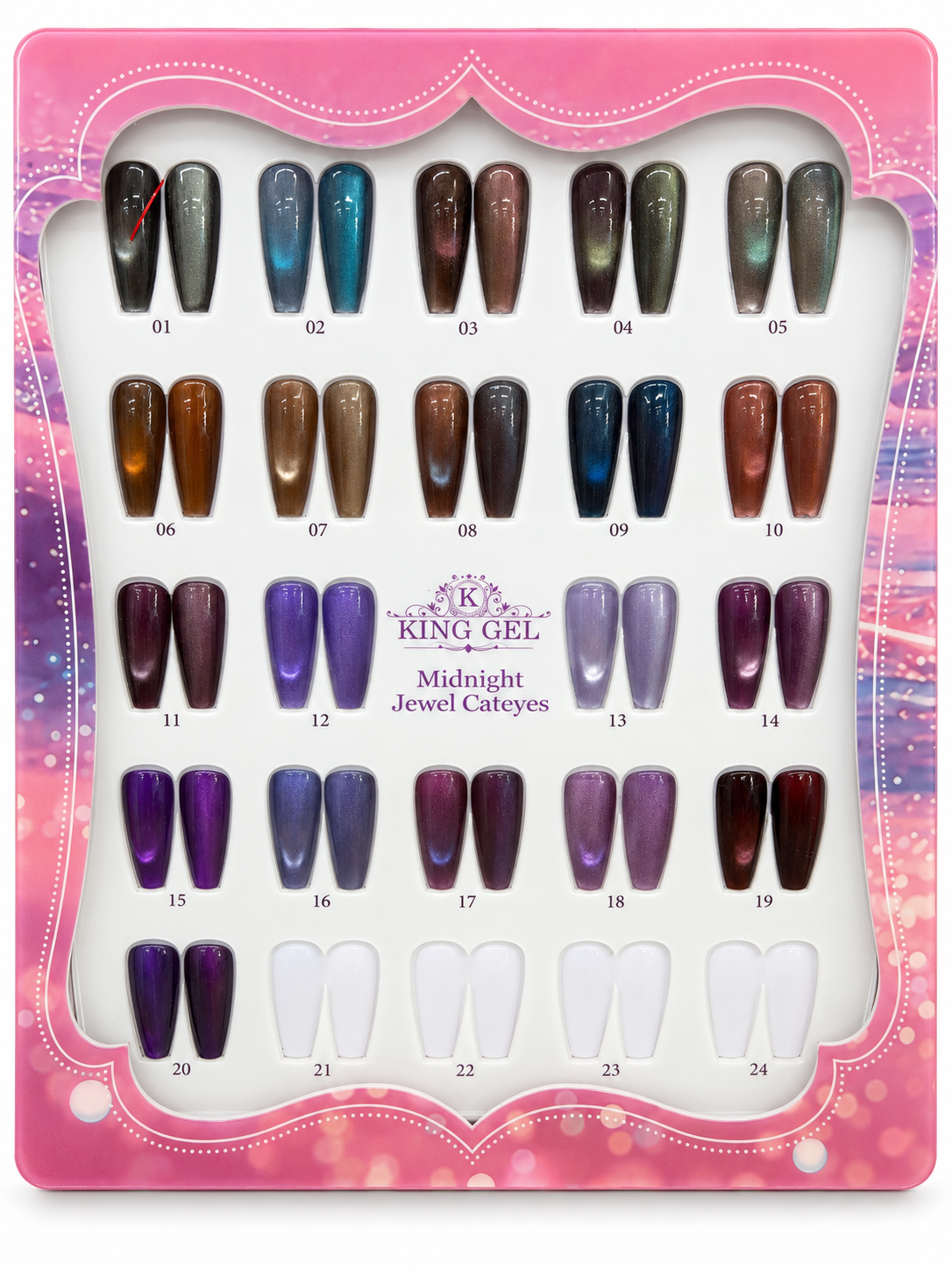 KingGel Midnight Jewel 20-color chart
