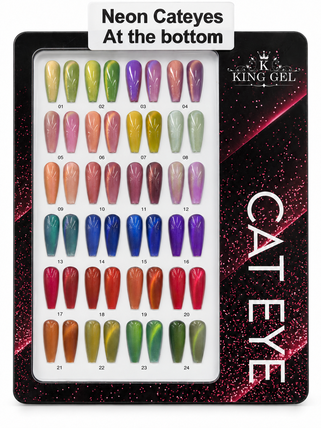 KingGel Neon Cateyes color chart