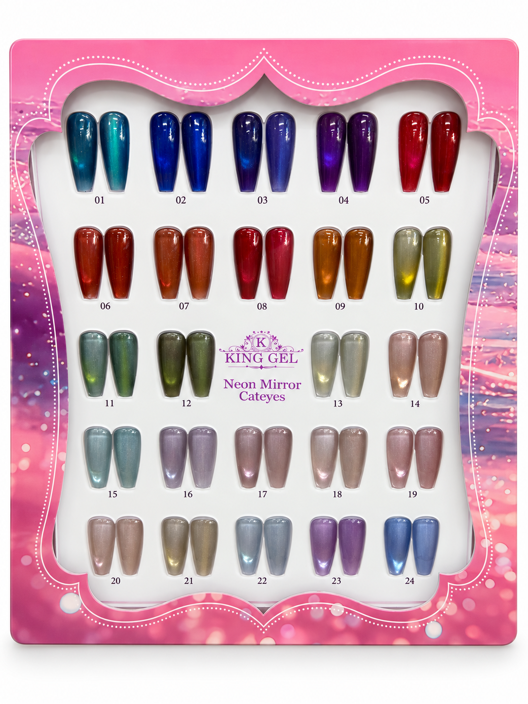 KingGel Neon Mirror 24-color chart