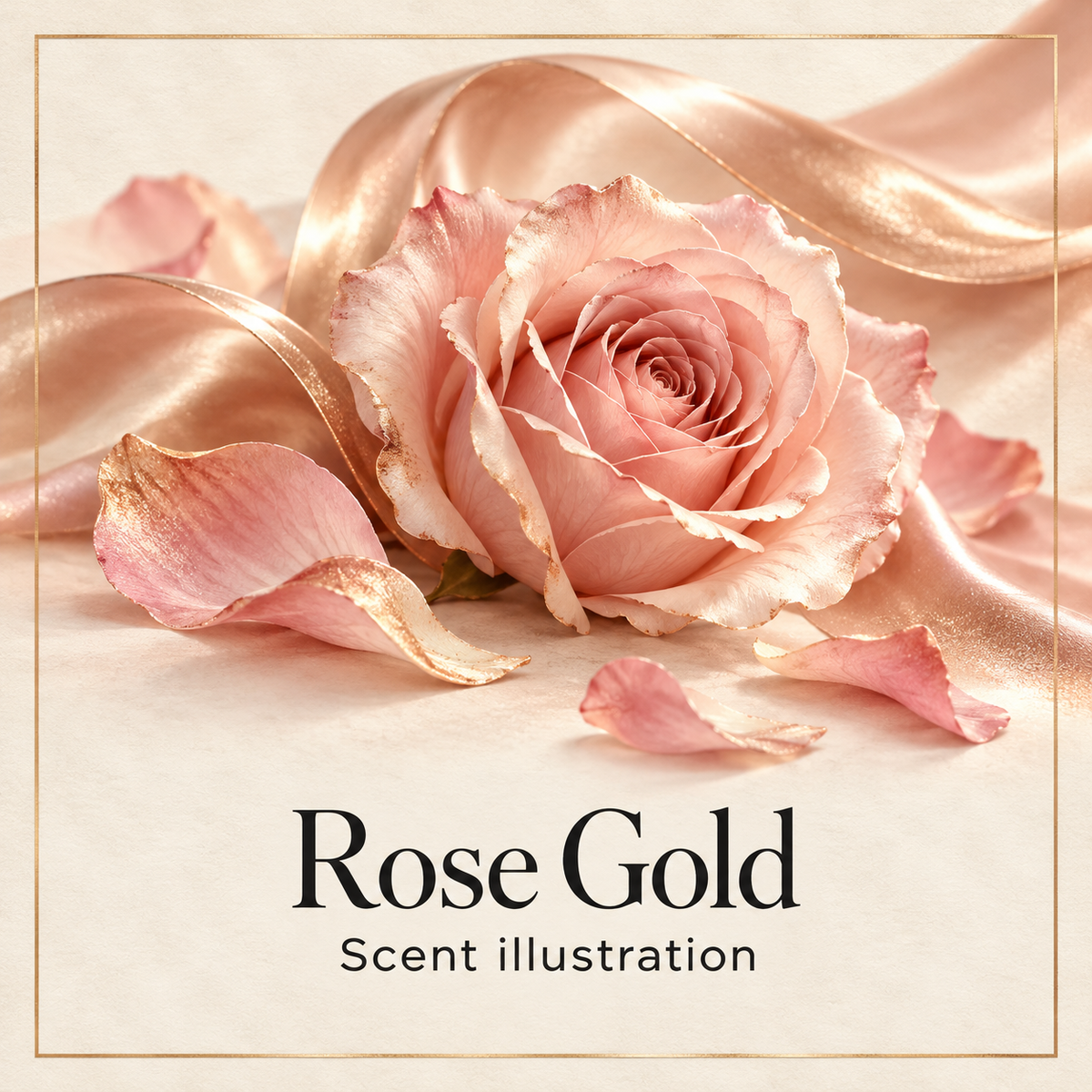 Rose Gold scent illustration; illustrative scent selection artwork, not a product or packaging photo.