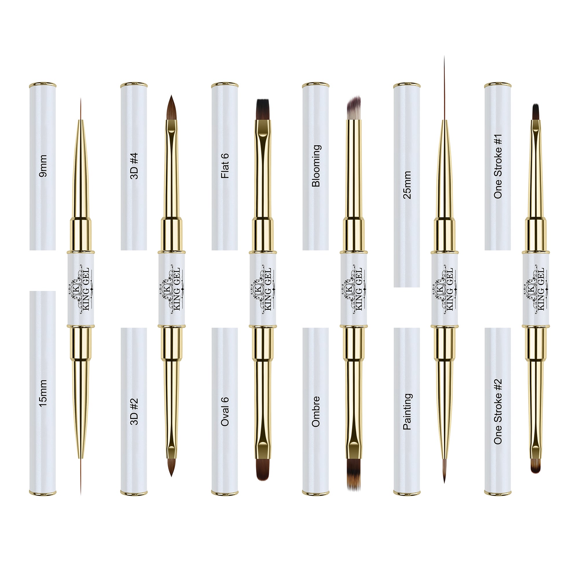 Brush for the Set - Set of 6 - White / Gold Art Assortment