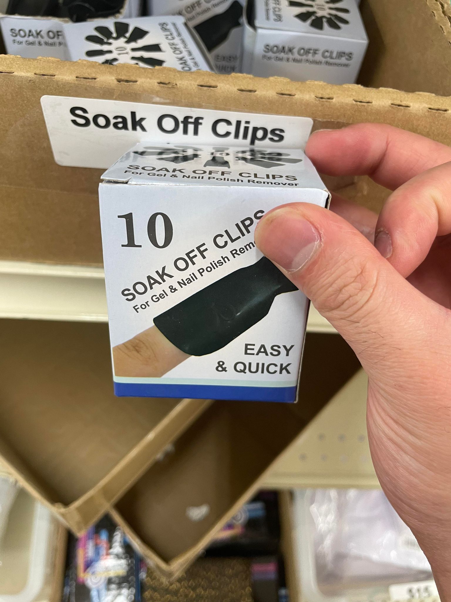 Reuseable soak off clip