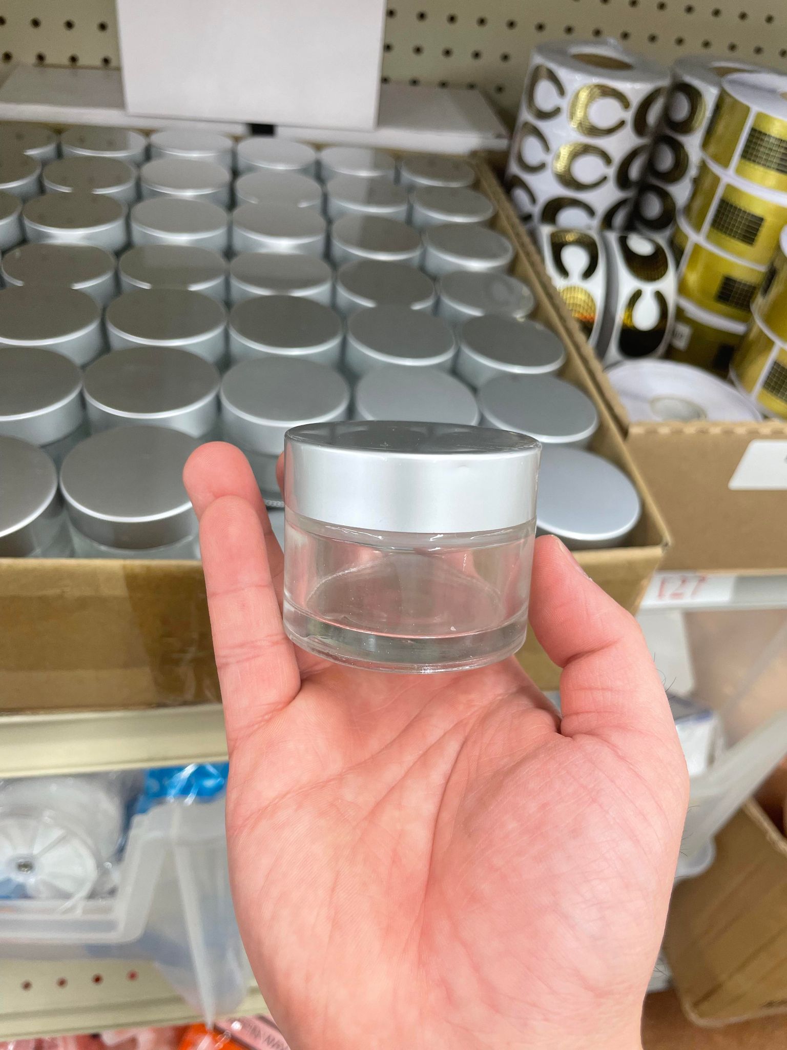 Empty Glass Jar, liquid Jar with Lid
