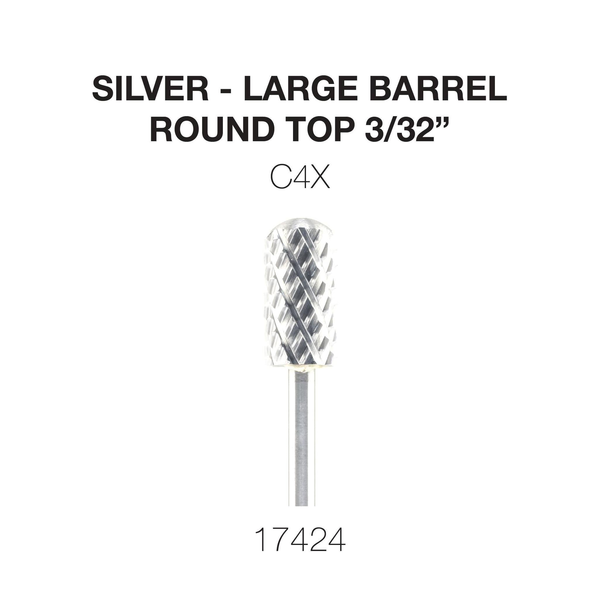 Cre8tion Carbide Large Barrel Round Top Bit - Silver, C4X