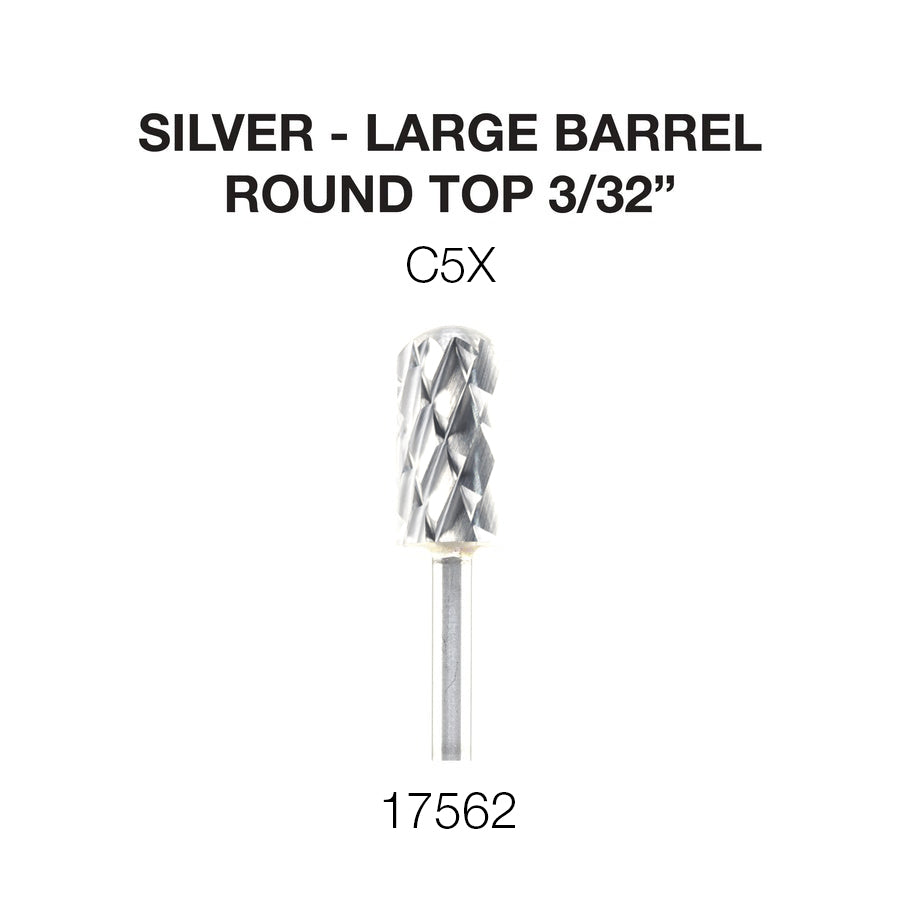 Cre8tion Carbide Large Barrel Round Top Bit - Silver, C5X