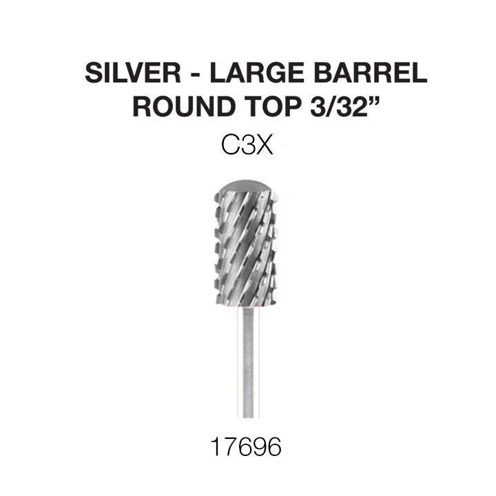 Cre8tion Carbide Large Barrel Round Top Bit - Silver, C3X