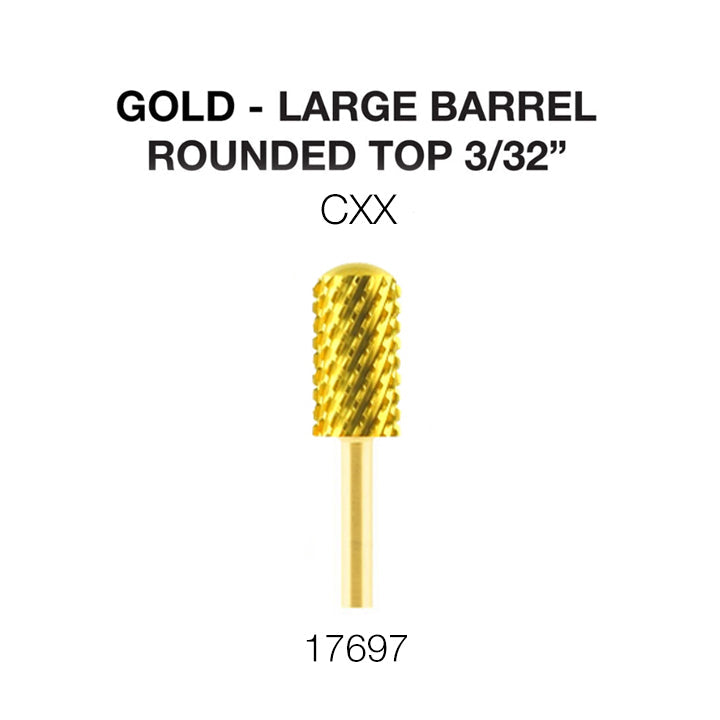 Cre8tion Carbide Large Barrel Round Top Bit - Gold, CXX