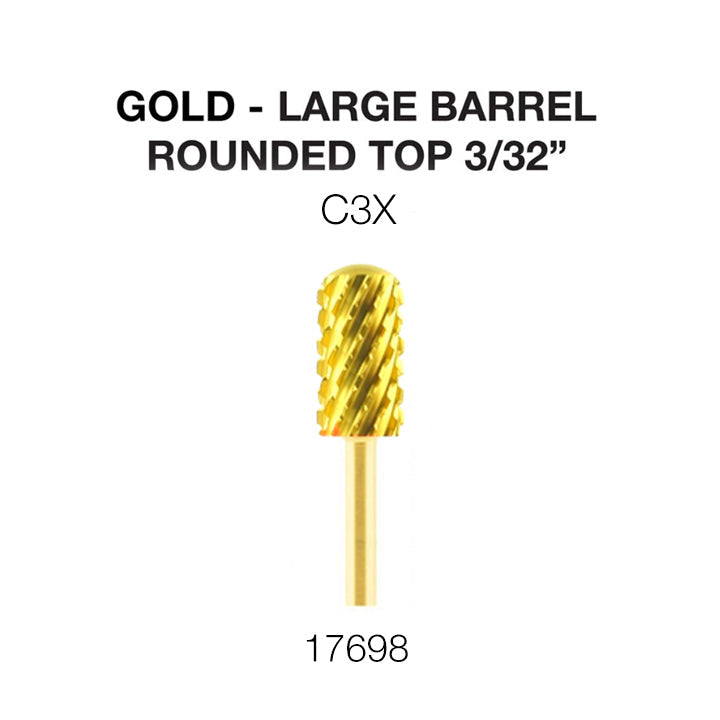 Cre8tion Carbide Large Barrel Round Top Bit - Gold, C3X